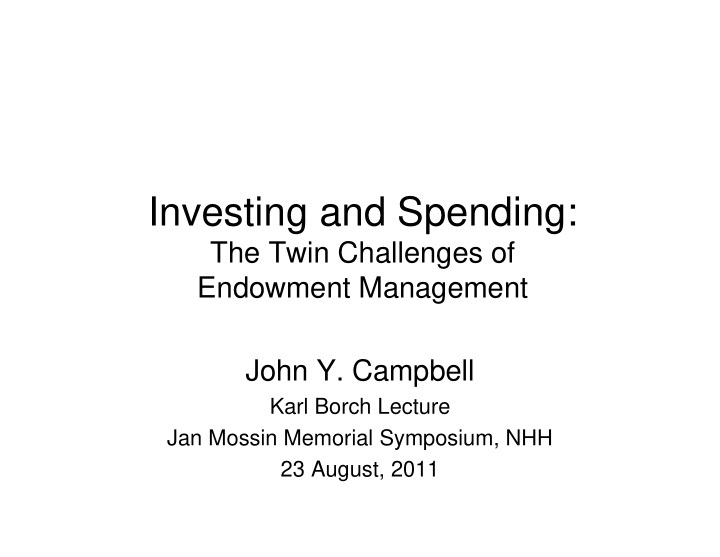 investing and spending