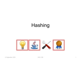 Hashing  14 September 2020  OSU CSE  1 Performance of Set (and Map )   How long does it take to