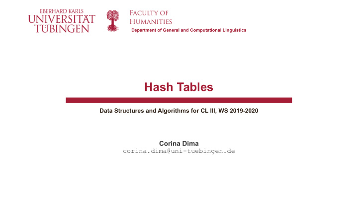 hash tables