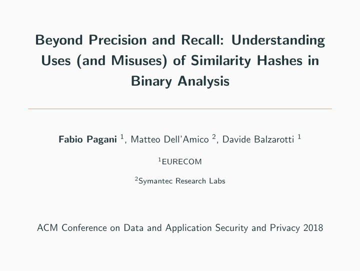 beyond precision and recall understanding uses and
