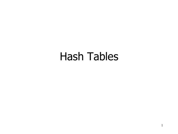 hash tables