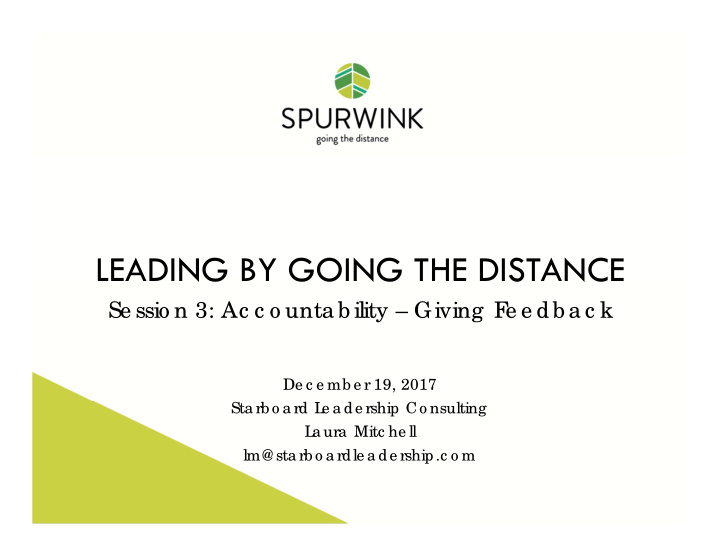 leading by going the distance