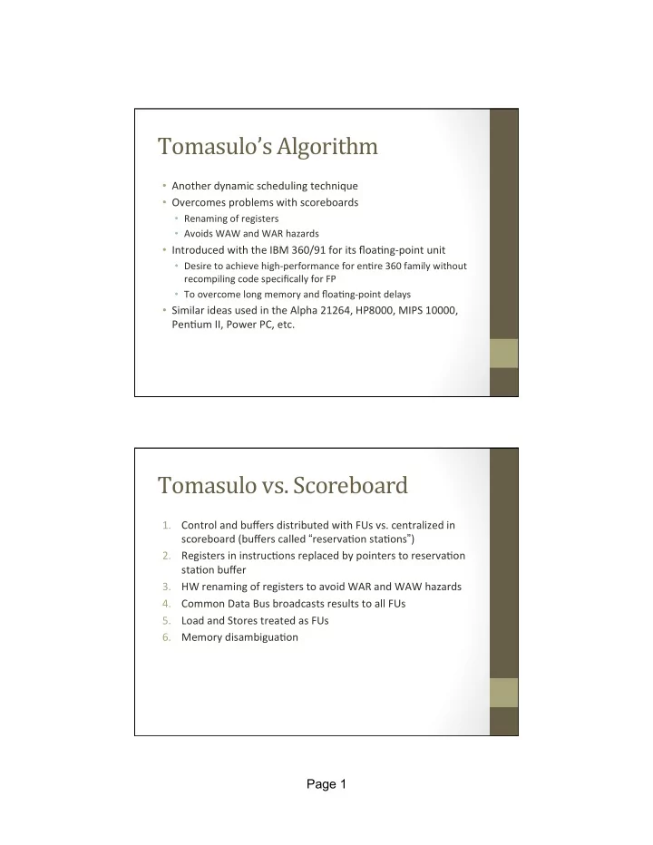 tomasulo s algorithm