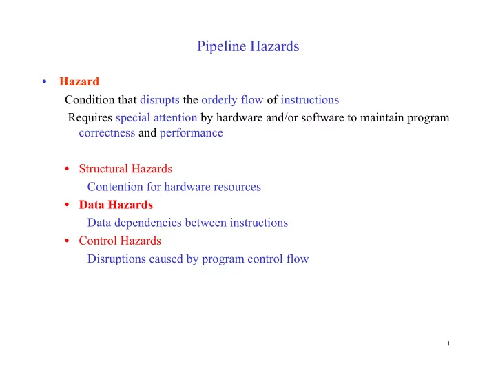 pipeline hazards
