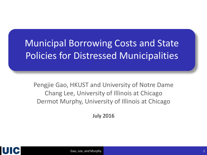 municipal borrowing costs and state policies for