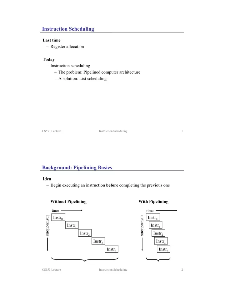 instruction scheduling