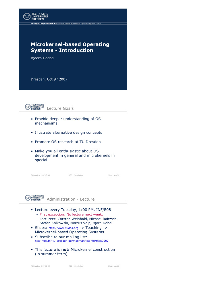 microkernel based operating systems introduction