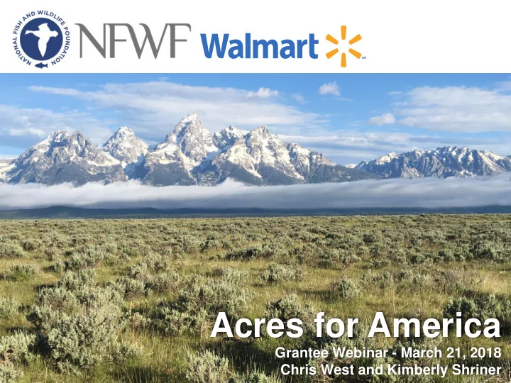acres for america