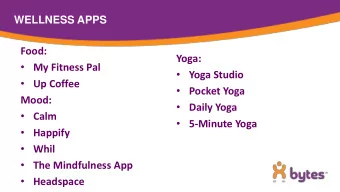 My Fitness Pal  Yoga Studio  Up Coffee  Pocket Yoga  Mood:  Daily Yoga  Calm