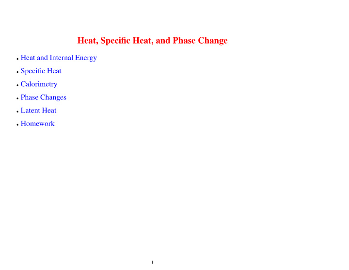 heat specific heat and phase change