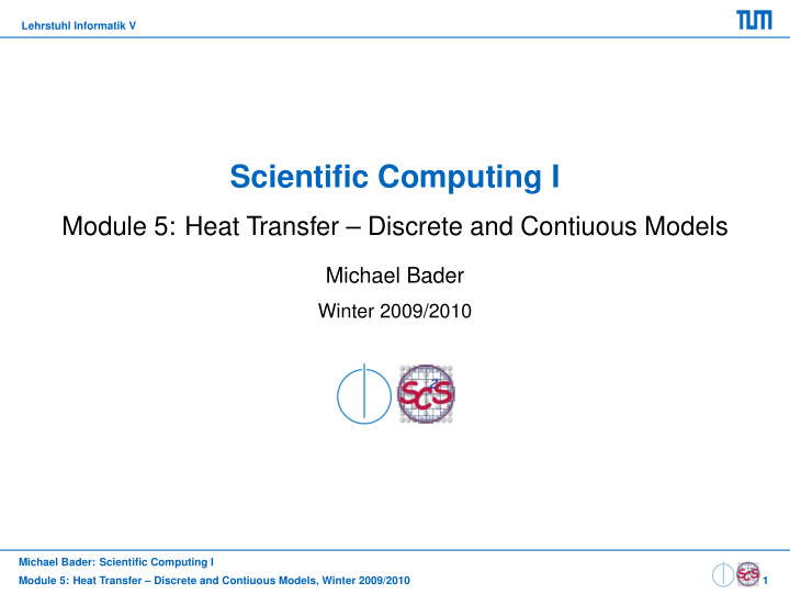 scientific computing i