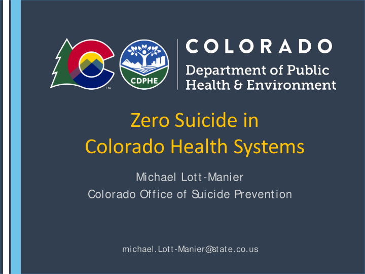 zero suicide in colorado health systems