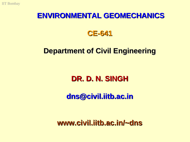 environmental geomechanics environmental geomechanics ce