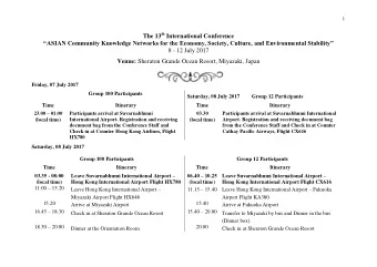 The 13 th International Conference ASIAN Community Knowledge Networks for the Economy, Society,