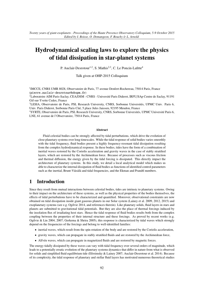 hydrodynamical scaling laws to explore the physics of