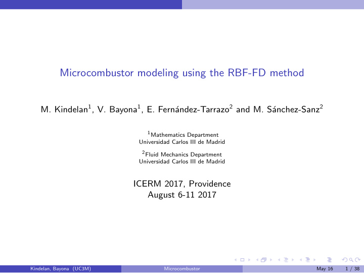 microcombustor modeling using the rbf fd method