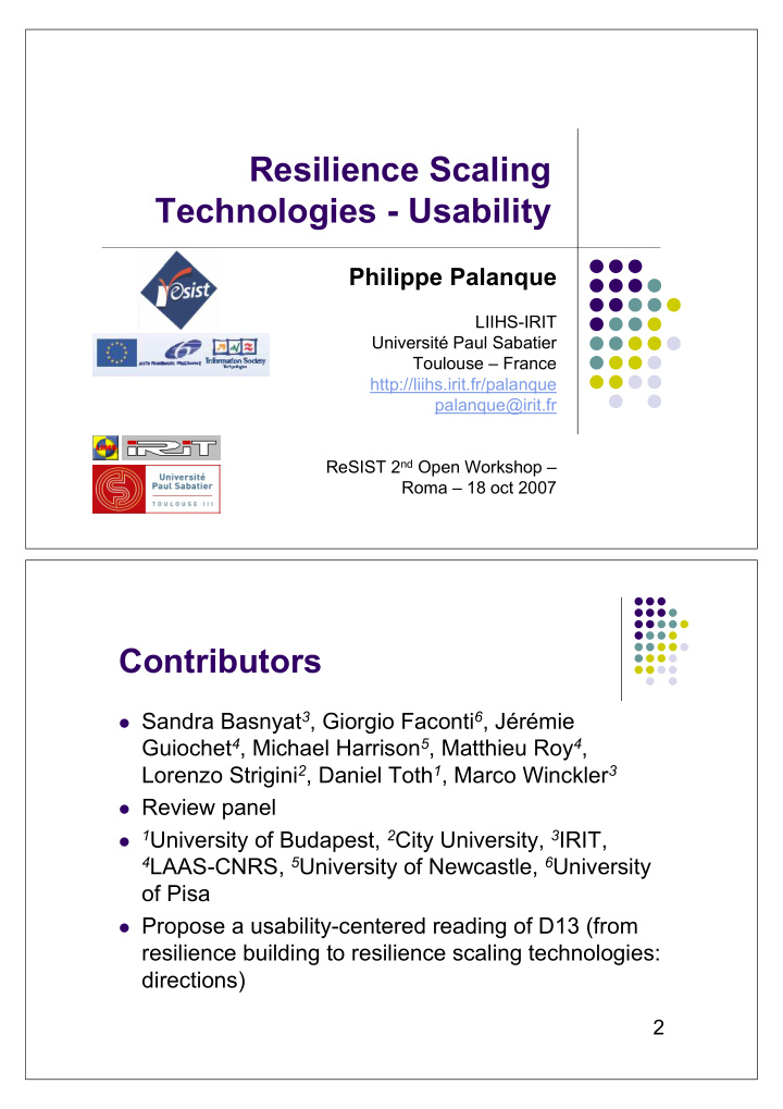 resilience scaling technologies usability