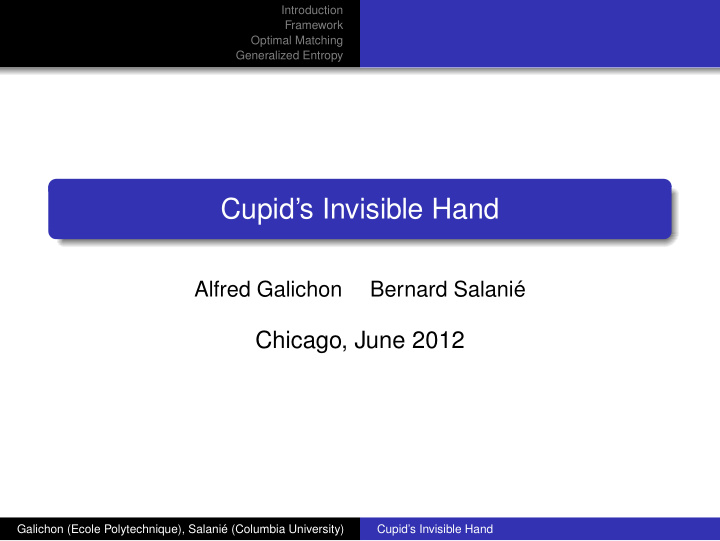 cupid s invisible hand