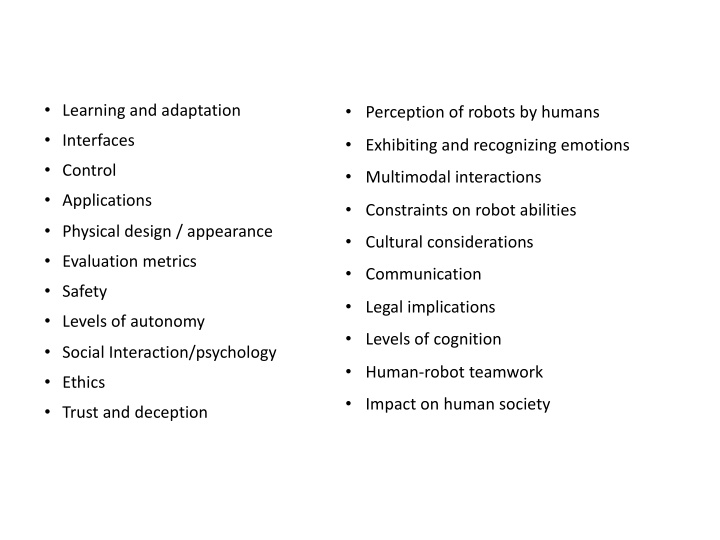 learning and adaptation perception of robots by humans