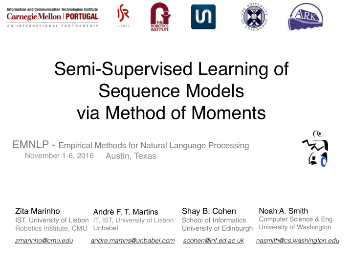 semi supervised learning of sequence models via method of