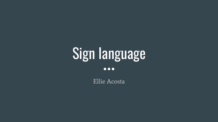 sign language