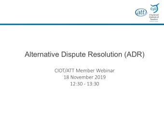 14 June 2017  18 November 2019  12:30 - 13:30  Ric  ichard W  Wild  ild  Head  d of T  Tax T  Techn