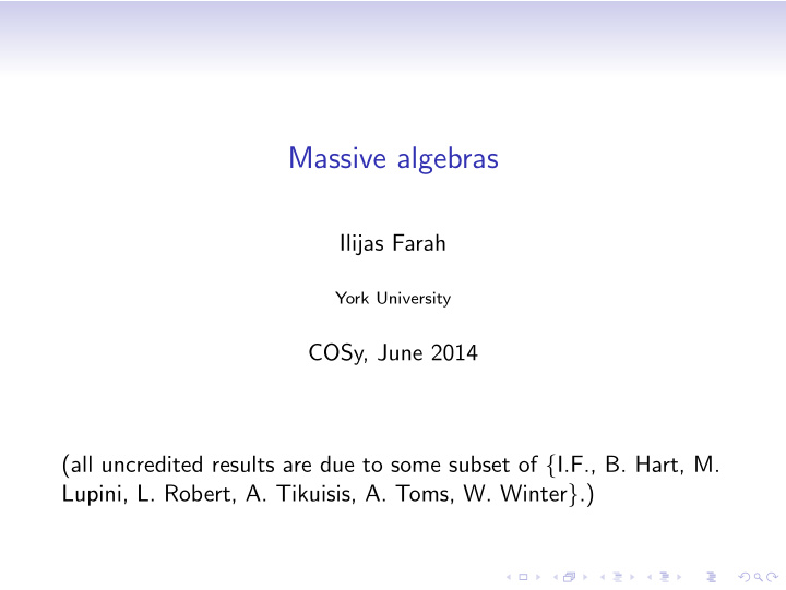 massive algebras