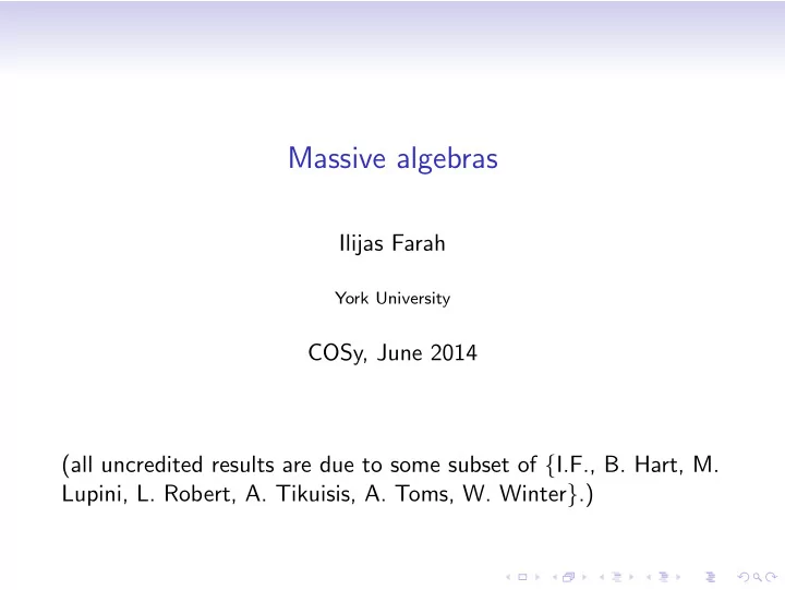 massive algebras