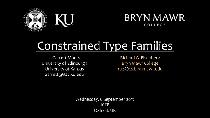 constrained type families