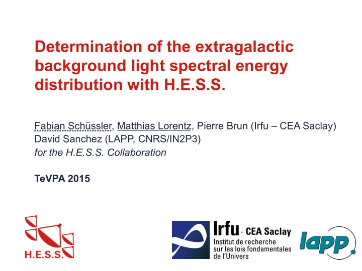 determination of the extragalactic background light