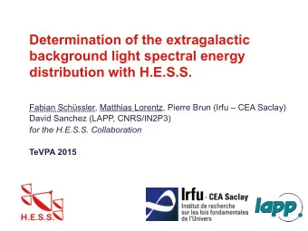 Determination of the extragalactic  background light spectral energy  distribution with H.E.S.S.