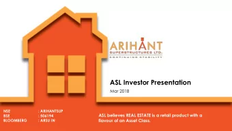 ASL Investor Presentation  Mar 2018  COMMODITY  TRANSPORTATION  COAL  DREDGING  OIL &amp; GAS  NSE