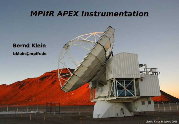 mpifr apex instrumentation mpifr apex instrumentation
