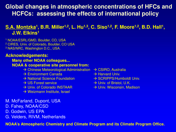 global changes in atmospheric concentrations of hfcs and