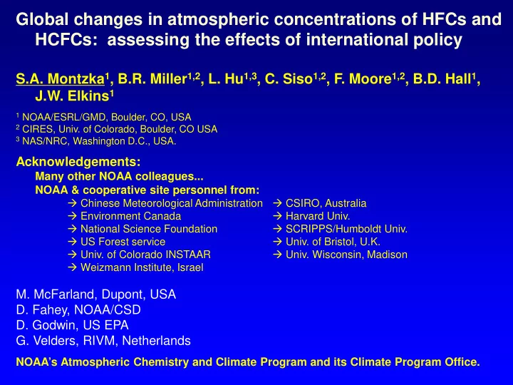global changes in atmospheric concentrations of hfcs and