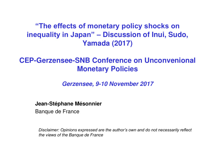 cep gerzensee snb conference on unconvenional