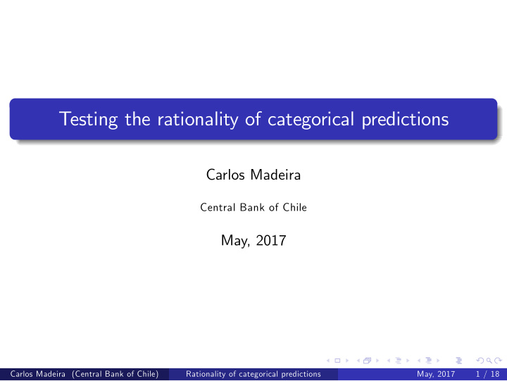 testing the rationality of categorical predictions