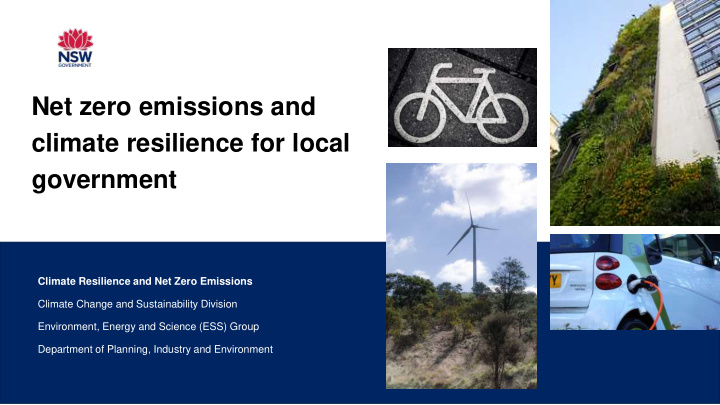 net zero emissions and climate resilience for local