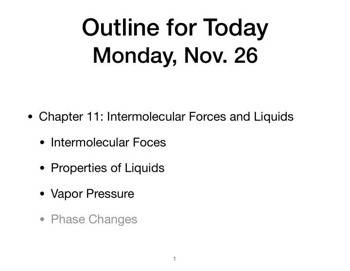 outline for today