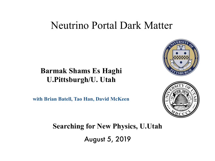 neutrino portal dark matter