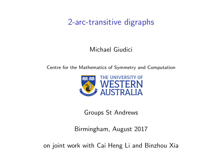 2 arc transitive digraphs