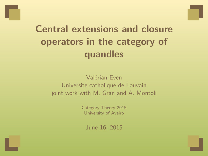 central extensions and closure operators in the category