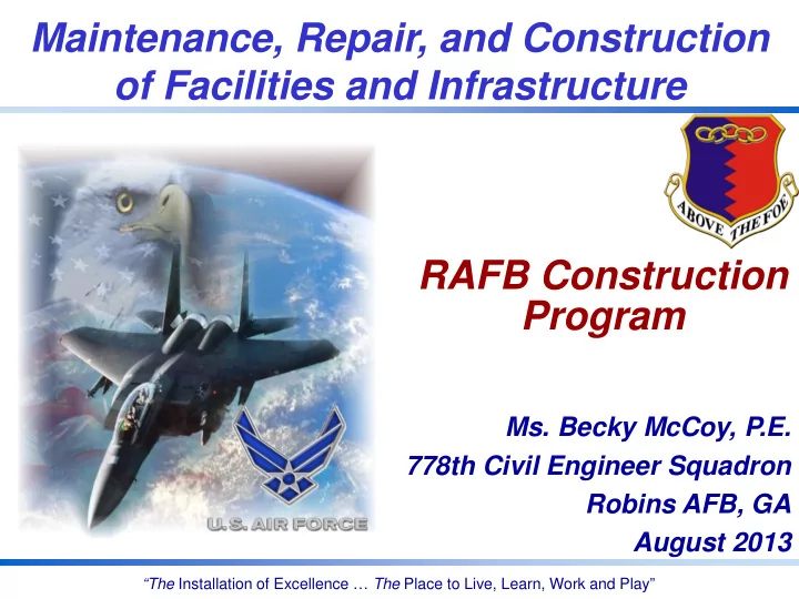 maintenance repair and construction of facilities and