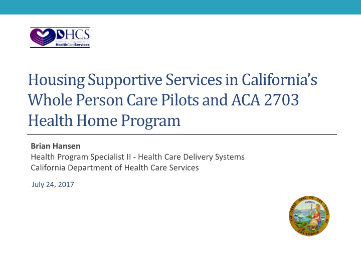 housing supportive services in california s whole person