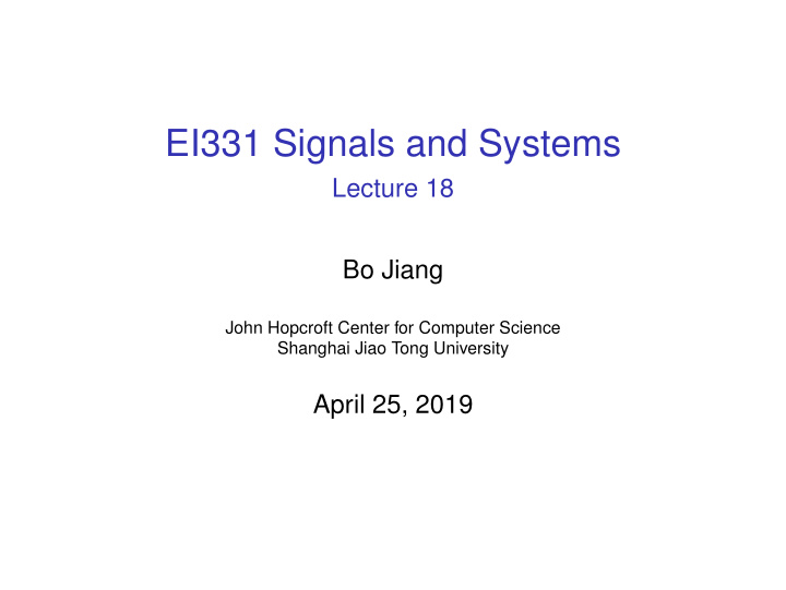 ei331 signals and systems