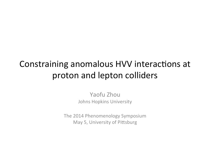 constraining anomalous hvv interac2ons at proton and