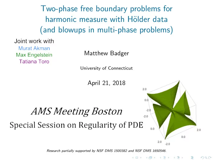 two phase free boundary problems for harmonic measure