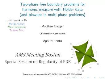 Two-phase free boundary problems for  harmonic measure with H  older data  (and blowups in