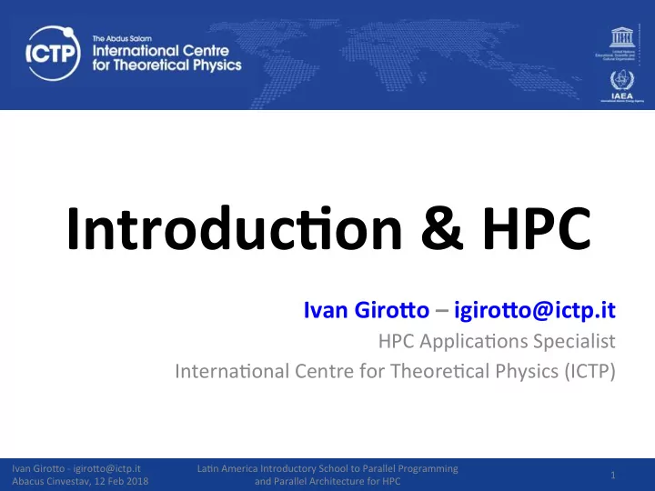 introduc on hpc