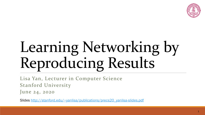 learning networking by reproducing results